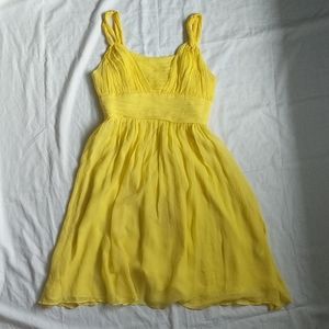 Yellow silk dress